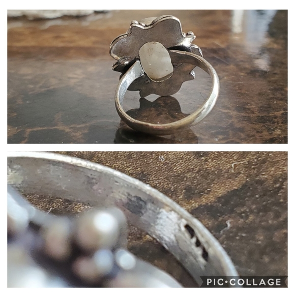 Genuine Rainbow Moonstone Ring Size 9 - Picture 6 of 8